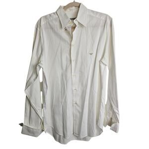 Emporio Armani Dress Shirt Men 38 Neck 15 White Button Down Shirt Casual Shirt